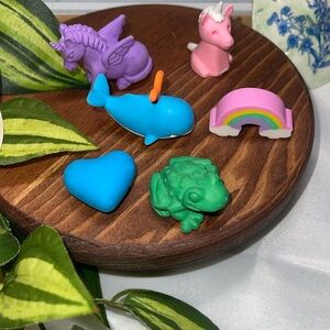 New Pencil Topper & Erasers Unicorn Norwal Frog Rainbow Unicorn Heart